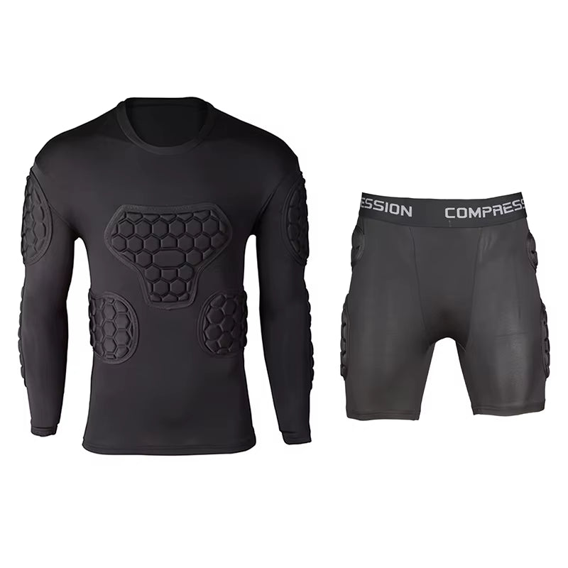 Professional Goalkeeper Armor Uniforms Football Goalkeeper Jerseys Thicken EVA Sponge Elbow Goalkeeper Sports Uniforms