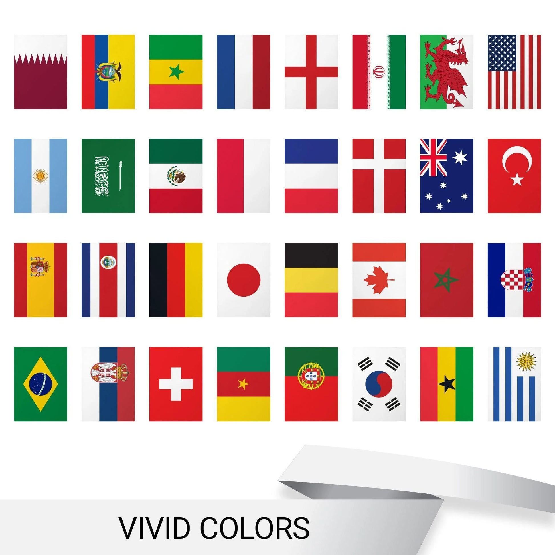G128 2022 World Cup Bunting Banner Flag 8.2 X 5.5 Inch, Full String 33 Feet Liteweave Pro Series Printed 150D Poly String Flag Decor for Fan Club Party, Soccer Events, World Cup Fan Celebration