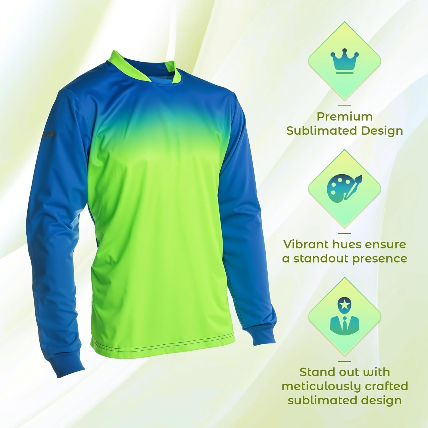 Goalkeeper Jersey for Adults | 100% Polyester Goalie Jersey with Padded Elbows | Sublimated Design for Men and Women